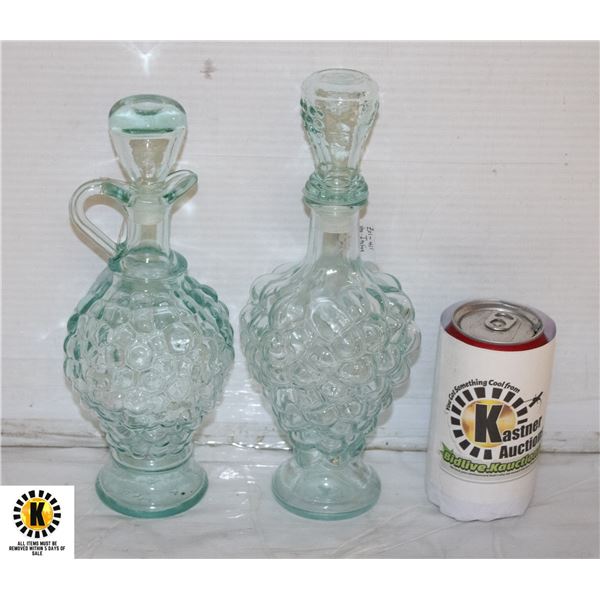 ITALIAN AQUA GLASS DECANTERS/CRUET