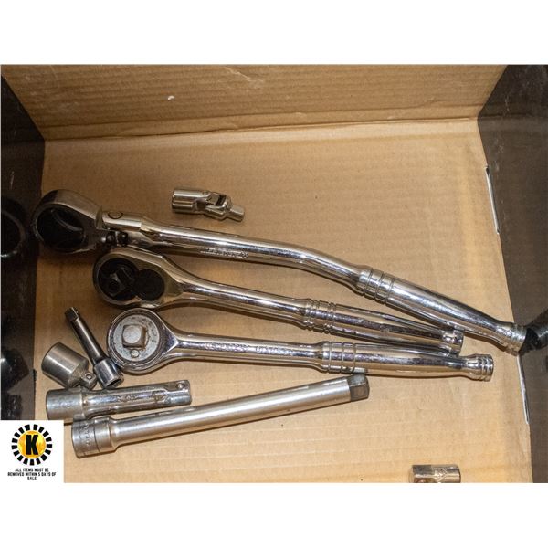 3 PC MASTERCRAFT SOCKET DRIVERS PLUS EXTENSIONS