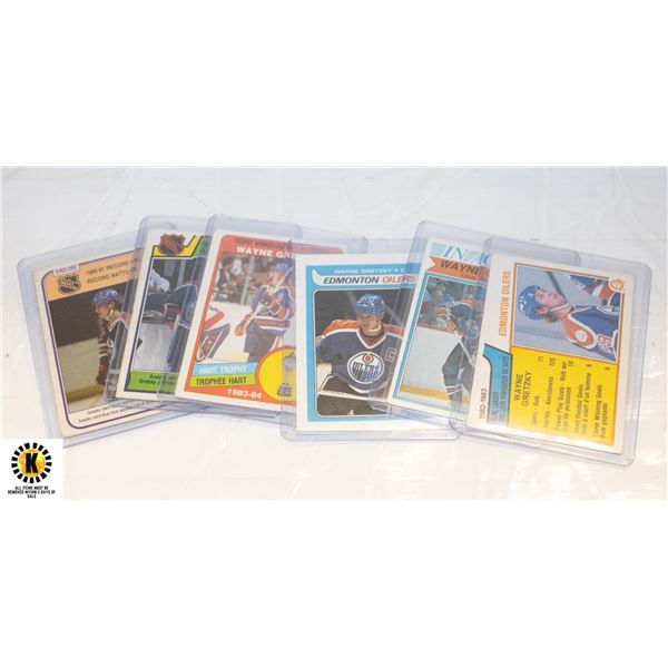 LOT OF 6 WAYNE GRETZKY CARDS