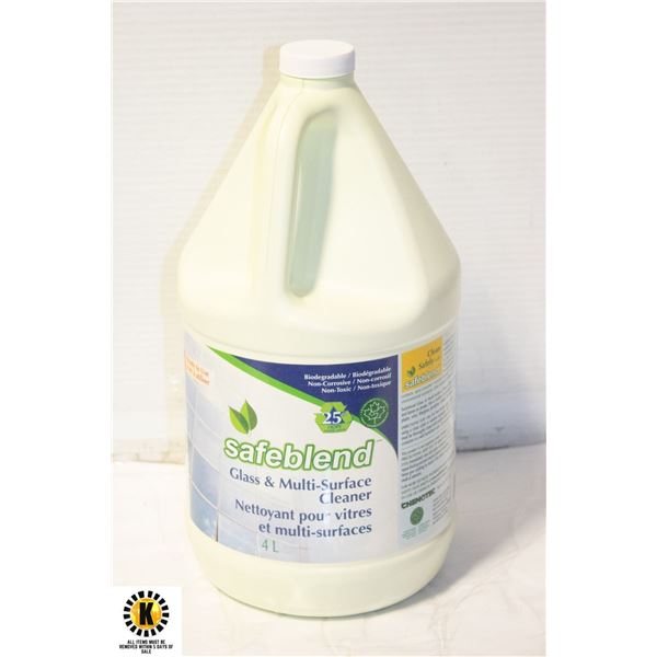 NEW 4L BOTTLE OF SAFEBLEND GLASS & MULTI SURFACE