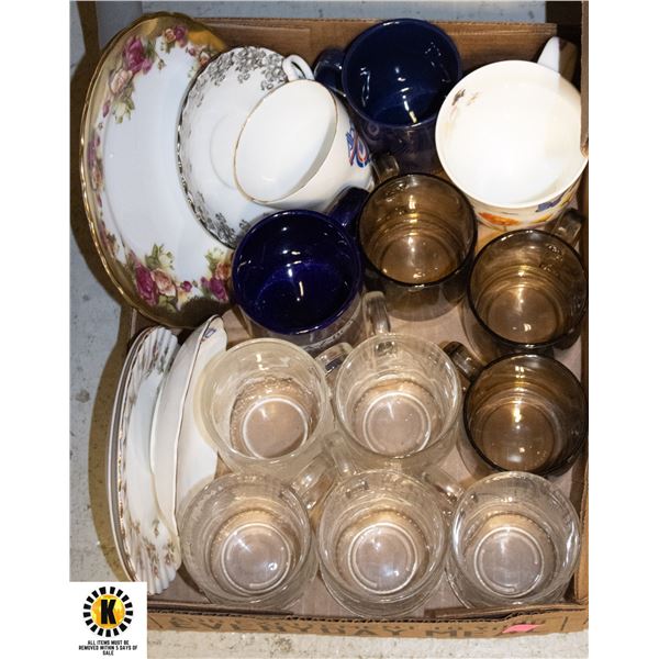 ASSORTMENT OF GLASS AND CHINA,