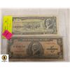 Image 1 : 165)1949,1958 BANK OF CUBA 5 PESO BILLS