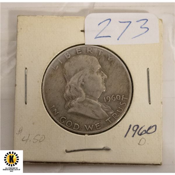 273)1960 AMERICAN SLIVER HALF DOLLAR
