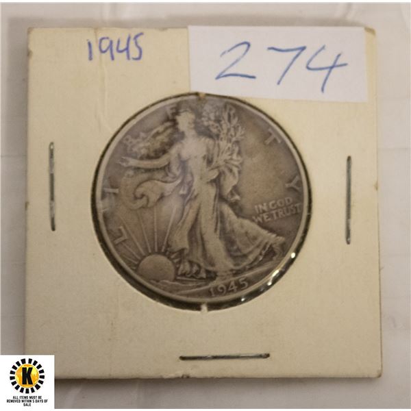 274)1945 AMERICAN WALKING LIBERTY SLIVER