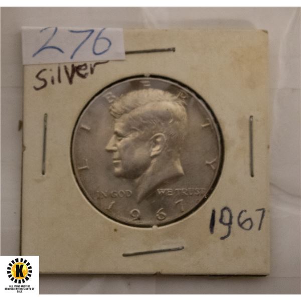 276)1967 AMERICAN SLIVER HALF DOLLAR