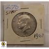 Image 1 : 276)1967 AMERICAN SLIVER HALF DOLLAR