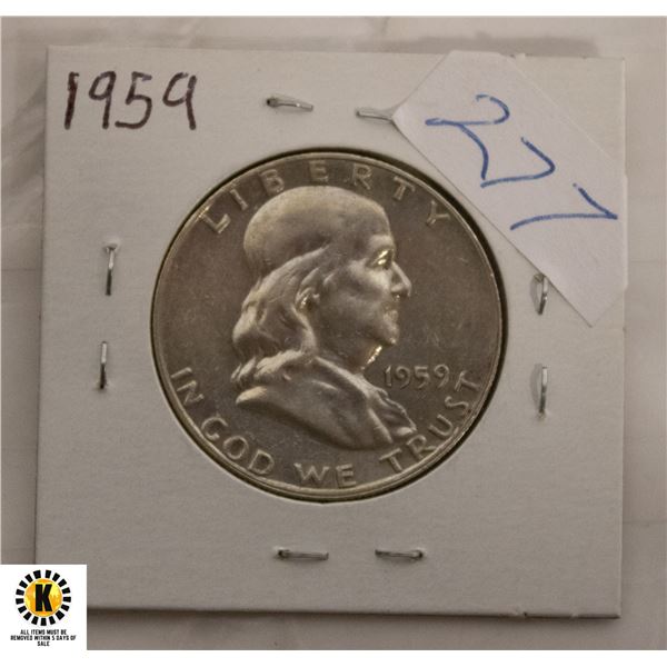 277)1959 AMERICAN SLIVER HALF DOLLAR