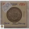 Image 1 : 282)1954 CANADIAN SILVER HALF DOLLAR
