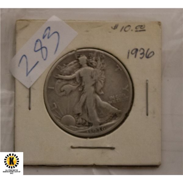 283)1936 AMERICAN SILVER HALF DOLLAR
