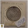 Image 1 : 292)1919 CANADIAN SILVER HALF DOLLAR