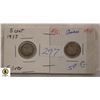 Image 1 : 297)TWO CANADIAN SILVER 5 CENT COINS