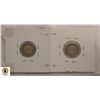 Image 2 : 297)TWO CANADIAN SILVER 5 CENT COINS