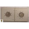 Image 2 : 302)TWO CANADIAN SILVER 5 CENT COINS