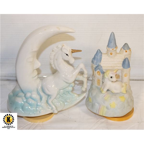 PAIR OF VINTAGE MUSICAL UNICORNS