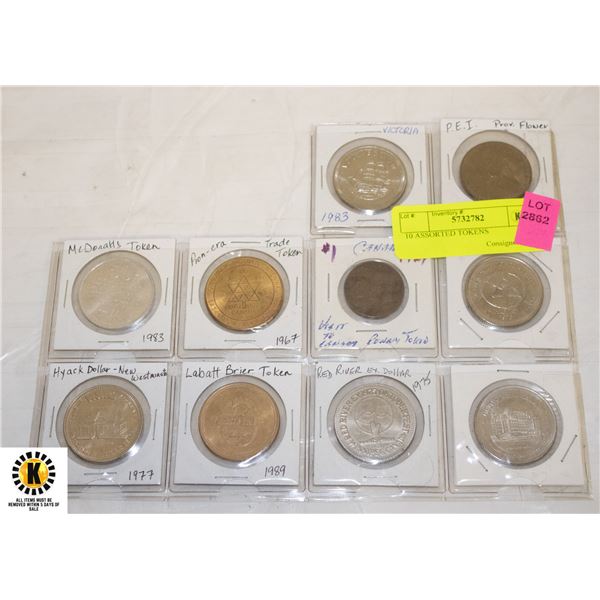 10 ASSORTED TOKENS