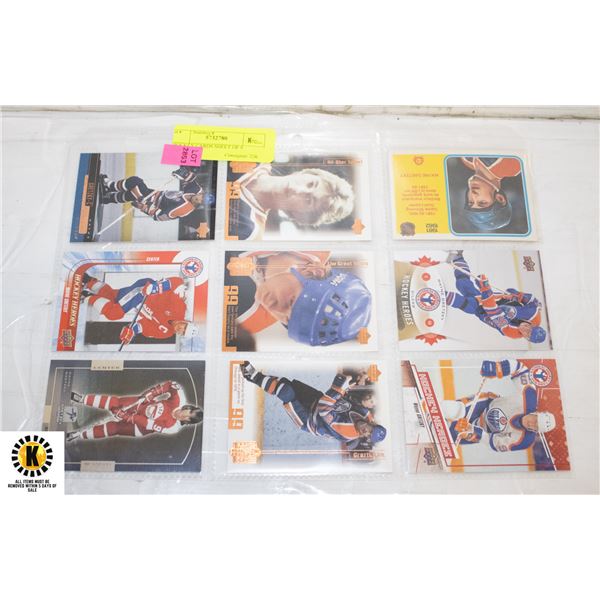 HOCKEY CARDS SHEET OF 9 DIFFERENT