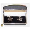 Image 1 : SILVER CUFF DADDY STAR CUFFLINKS IN GIFT CASE