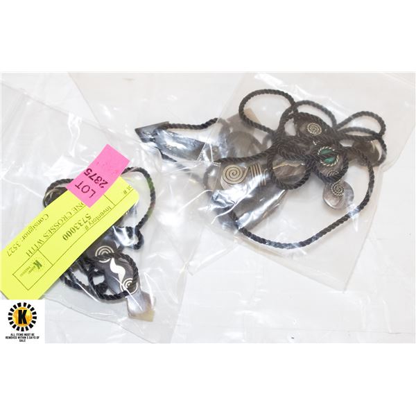 LOT OF 3 BONE CROSSES WITH STONES