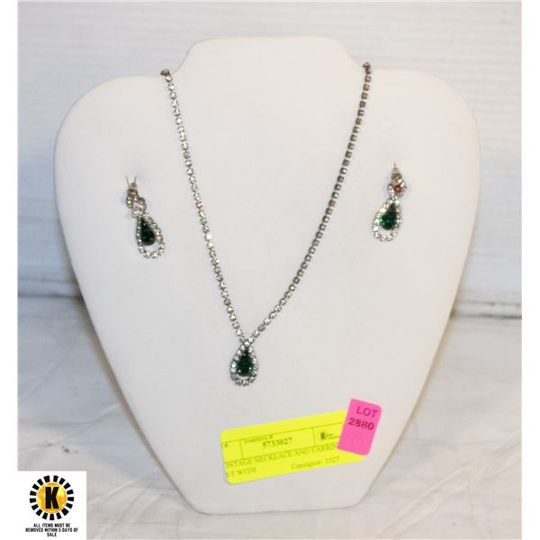 VINTAGE NECKLACE AND EARRING SET WITH