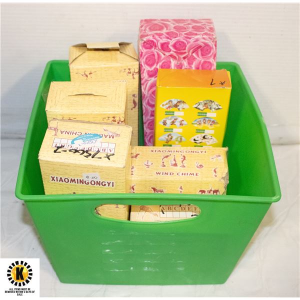 BOX OF VARIOUS NEW WIND CHIMES