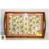 Image 1 : VINTAGE LARGE WOODEN TEA TRAY