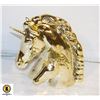 Image 1 : GOLDEN MOM AND BABY UNICORN STATUE