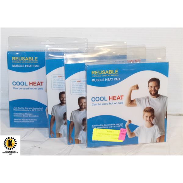 4 NEW REUSABLE MUSCLE HEAT PACKS