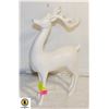 Image 1 : 14 INCH TALL HEAVY WHITE REINDEER FIGURINE