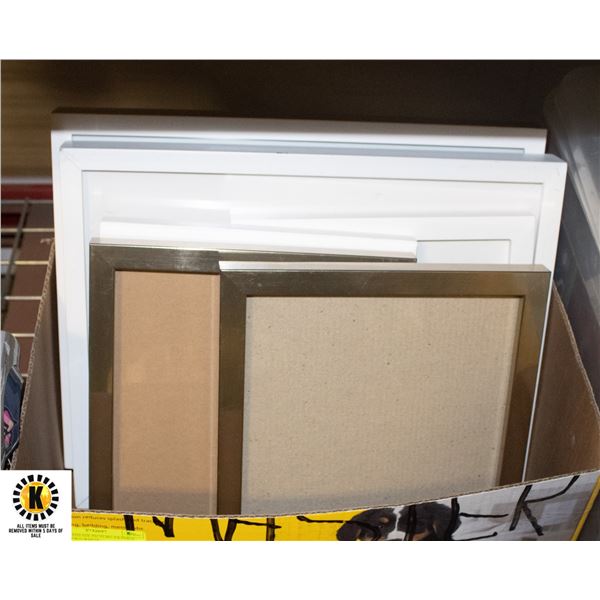 BOX WITH SIX PICTURE FRAMES INCL. TWO WHITE