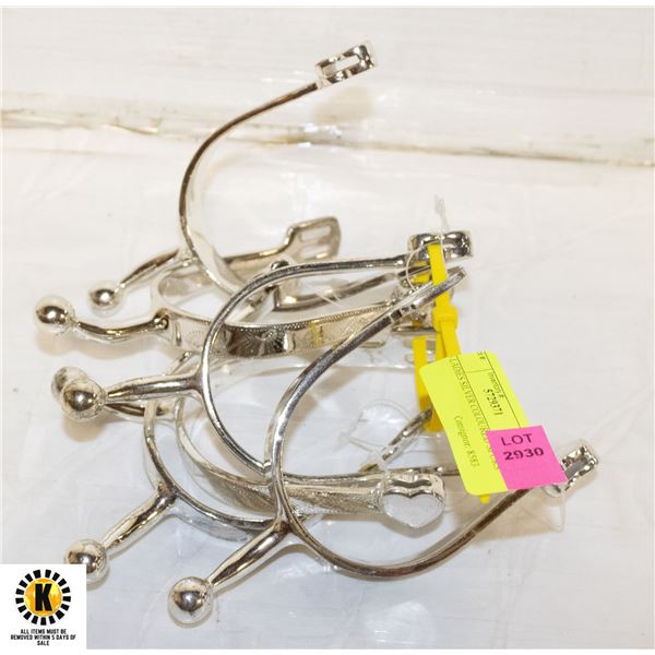 6 LADIES SILVER COLOURED SPURS