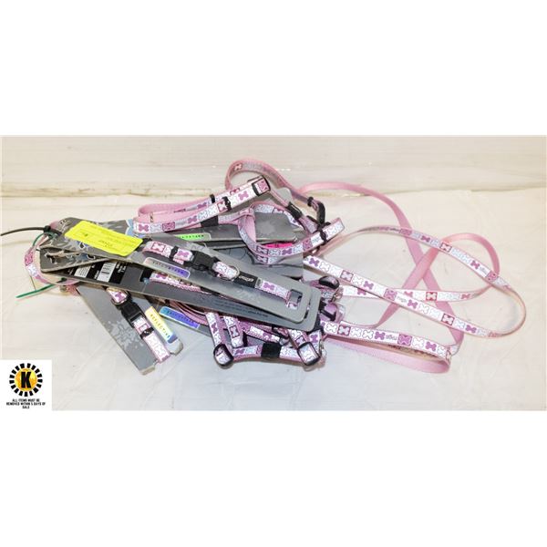 10 SMALL PINK DOG LEASH,COLLAR,HARNESS