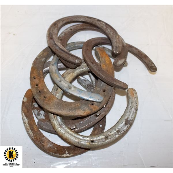 LOT OF 9 HORSESHOES
