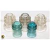 Image 1 : LOT OF 5 VINTAGE GLASS INSULATORS