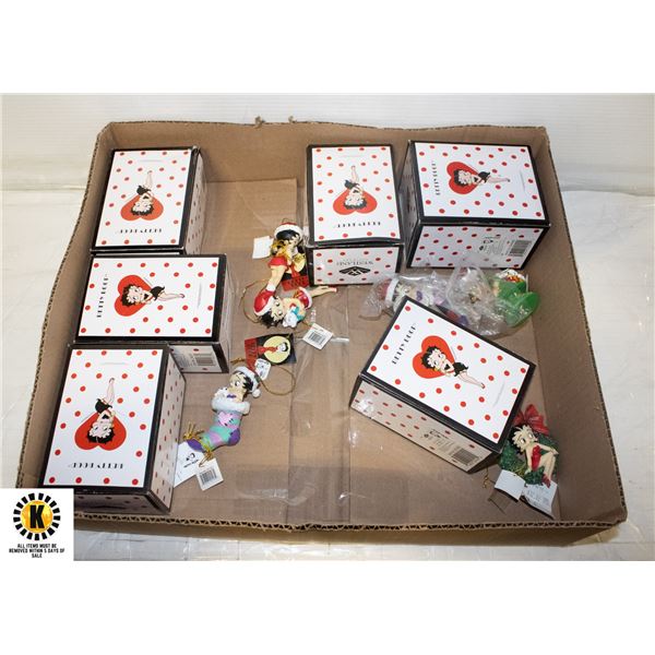 6 BETTY BOOP ORNAMENTS