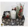 Image 1 : CHRISTMAS TABLE DECORATIONS WITH CANDLES