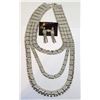 Image 1 : 24)  STATEMENT TRIPLE STRND SILVER TONE WITH CLEAR