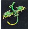 Image 1 : 25)  GOLD TONE WITH GREEN AND YELLOW ENAMEL