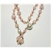 Image 2 : 30)  NATURAL 40" ROSE QUARTZ AND PEARL NECKLACE