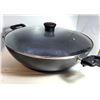 Image 1 : 9)  14" NON STICK WOK AND GLASS