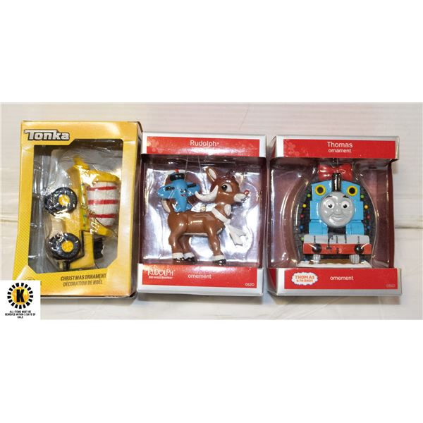 TONKA, RUDOLPH & THOMAS & FRIENDS ORNAMENTS