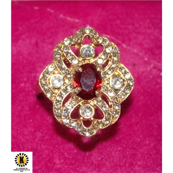 RED STONE WOMENS RING SIZE 8