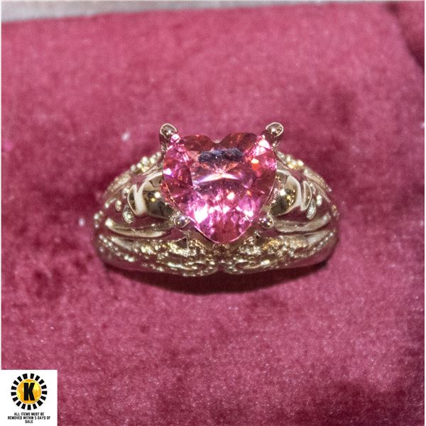 HEART SHAPE JEWELRY STONES RING SIZE 8