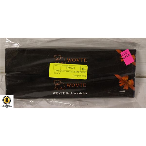 2 PACKS OF WOVTEE BEAR CLAW BLACK