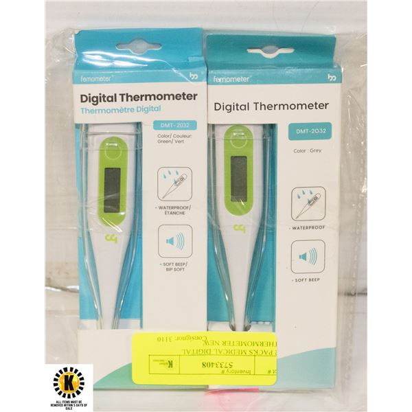 2 PACKS MEDICAL DIGITAL THERMOMTER NEW