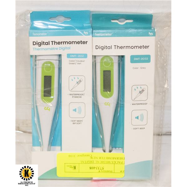 2 PACKS MEDICAL DIGITAL THERMOMETER NEW
