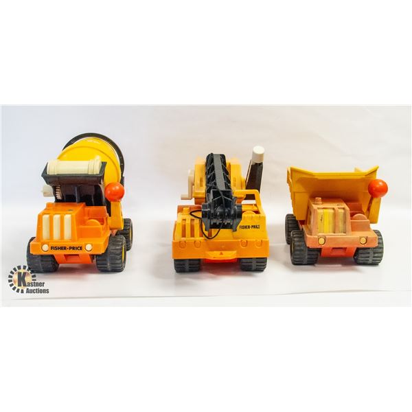 FISHER PRICE HUSKY HELPER CEMENT MIXER, CRANE &