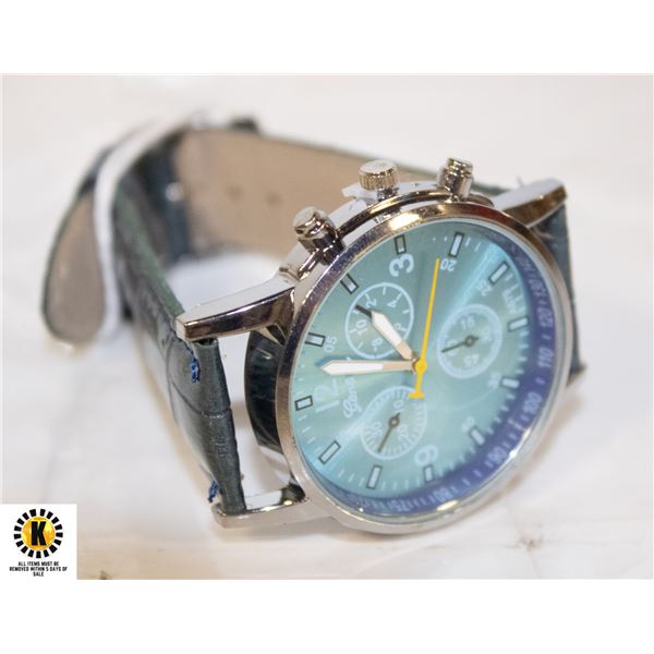 BLUE NEW GENUINE GENEVA MENS WATCH