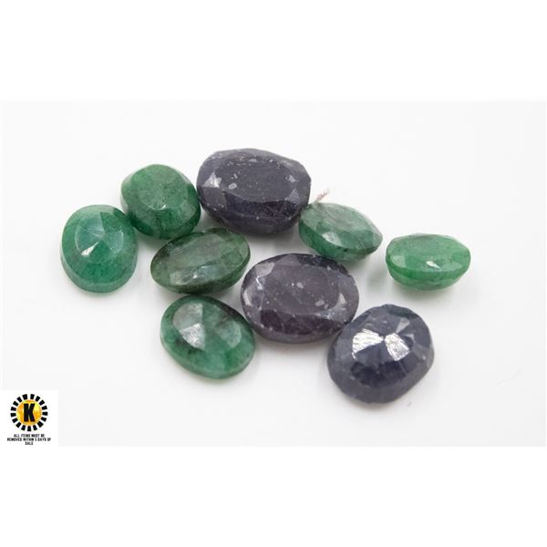 #50-GREEN EMERALD & SAPPHIRE  GEMSTONE 89.85 CT