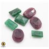 Image 1 : #62-GREEN EMERALD & RUBY GEMSTONE 86.95 CT