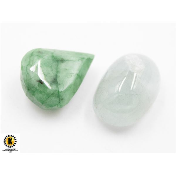 #89-UNTREATED AQUARMARINE 23 CT & EMERALD 18 CT